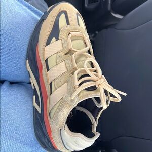 adidas Tan and Black Sneakers with Red Accents